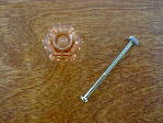 depression pink glass medium knob w/nickel bolt