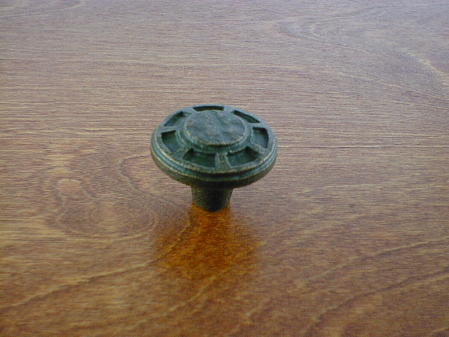satin bronze arts crafts round sheild knob