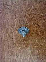 satin bronze arts crafts round sheild knob