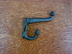 black cast double acorn mudroom coat hook