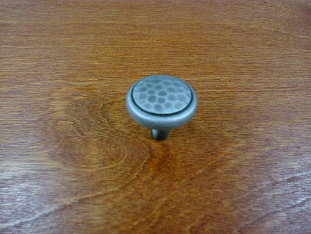 antique pewter finish round mushroom knob