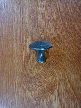 flat black iron finish peened top round knob