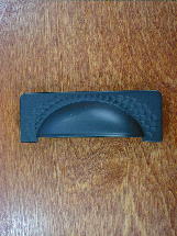 flat black iron finish peened finger bin pull