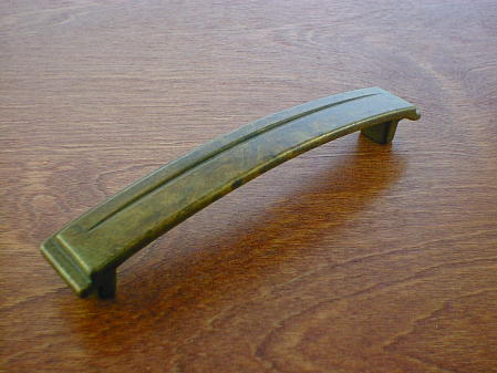 old brass art deco style 6in convex handle ch153003